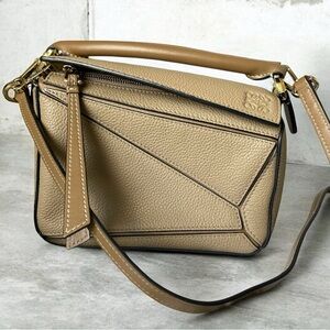 Loewe Tan Puzzle Leather Crossbody Bag small size